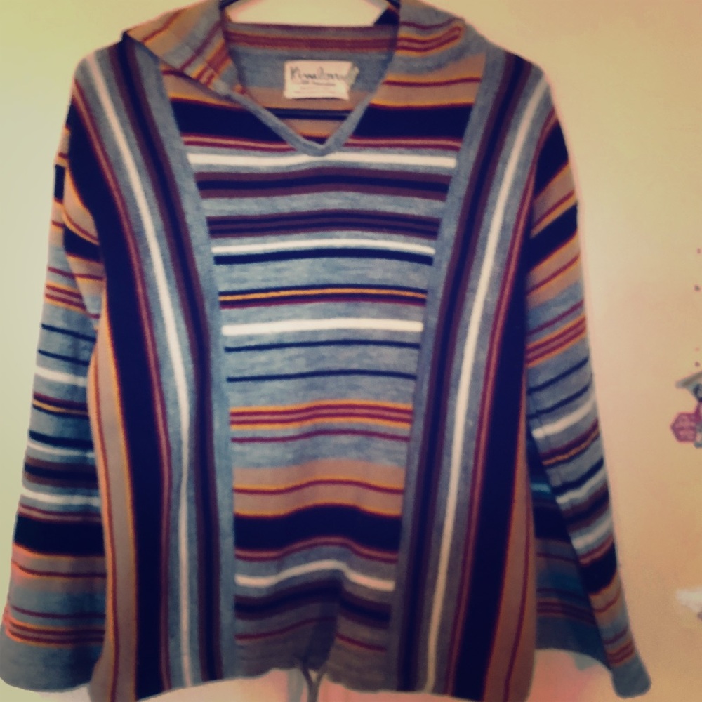 Vintage Kimlon Pullover Hooded Bell Sleeve Sweater